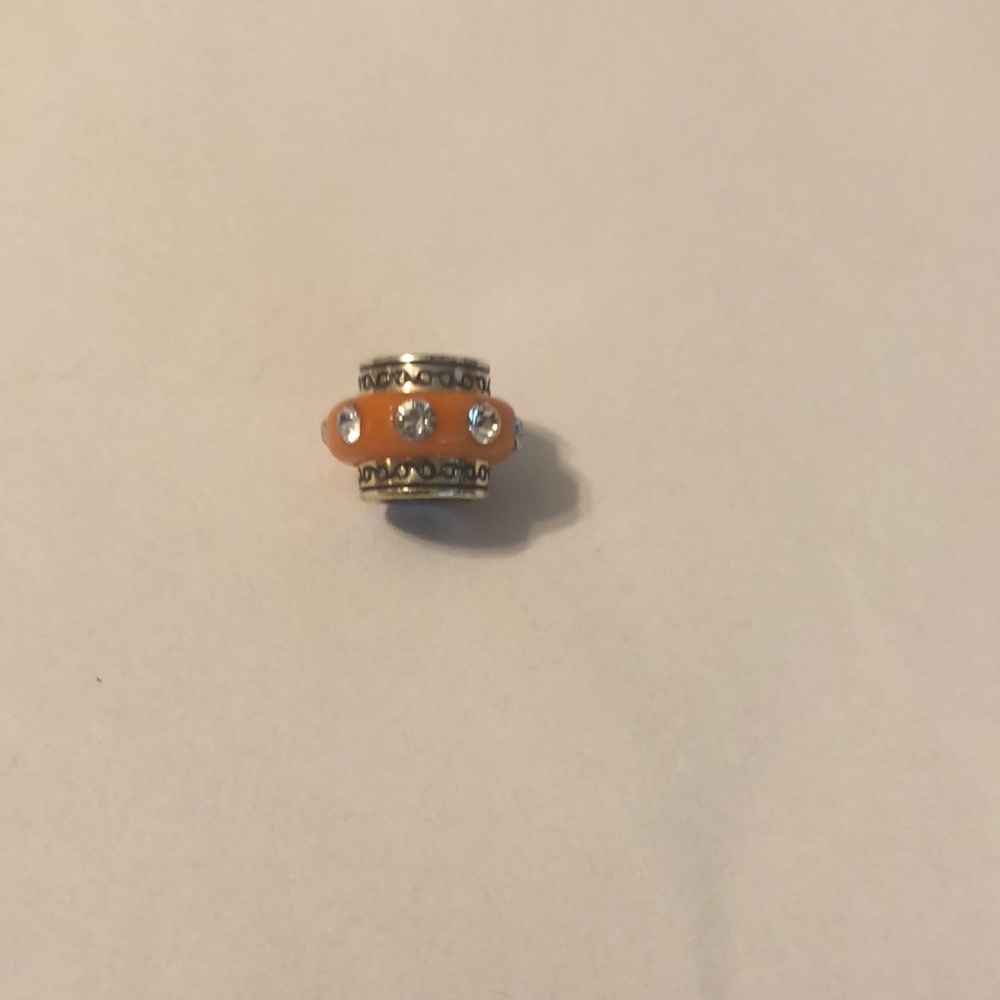 Brighton ABC DAZZLE Orange Silver Crystal Bead spa